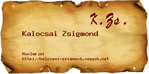 Kalocsai Zsigmond névjegykártya