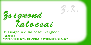 zsigmond kalocsai business card